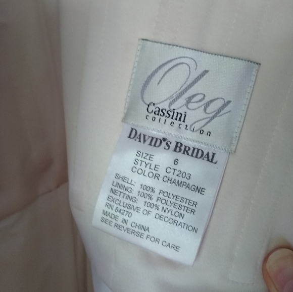 Oleg Cassini (David's Bridal) Wedding Gown, size 6 - Picture 4 of 6